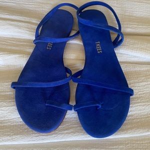 Tkees blue suede strappy sandals size 7